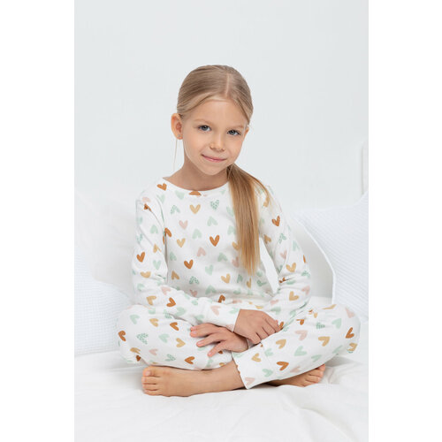 домашняя одежда crockid пижамный комбинезон для девочки звери африки Пижама crockid, размер 64/122, белый