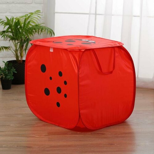 Корзина для игрушек Божья коровка с ручками и крышкой 530₽