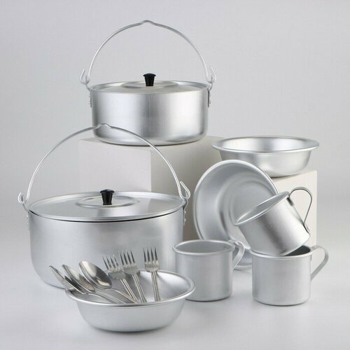 Набор походный в рюкзаке 15 предметов алюминиевые крышки 6769₽