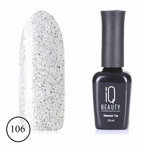 IQ Beauty Топ для гель-лака с шиммером без липкого слоя №106 Silver shimmer top 10мл