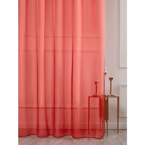 Тюль SANPA HOME Микровуаль на ленте, однотонный, красный, 1 шт. размер 250х280