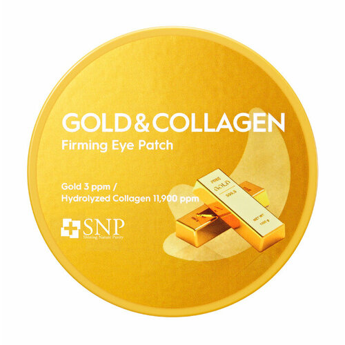 Gold Collagen Firming Патчи для области вокруг глаз гидрогелевые с 24К золотом и коллагеном, 60 шт. гидрогелевые патчи для области вокруг глаз с 24к золотом и коллагеном snp gold