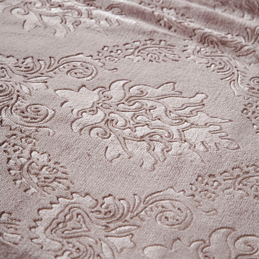 Плед-покрывало Sanfare,200х220 см евро на диван и кровать велсофт (розовый беж)