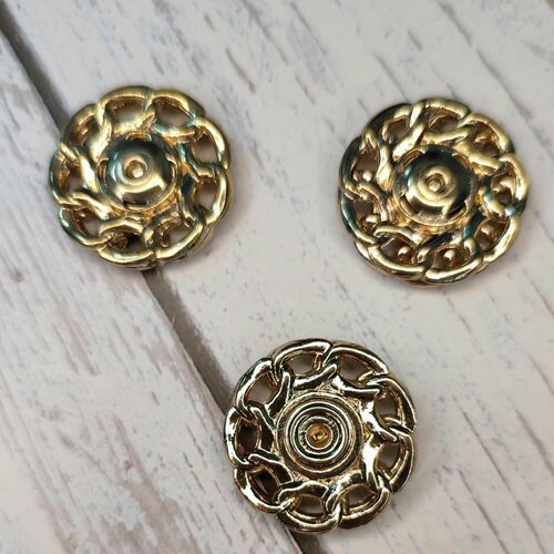 Кнопка пришивная металл 25мм золото 950₽