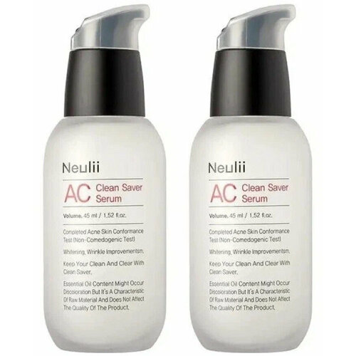 Сыворотка для лица Neulii AC Clean Saver Serum, для чувствительной кожи, 45 мл, 2 шт сыворотка для проблемной и чувствительной кожи ac clean saver serum