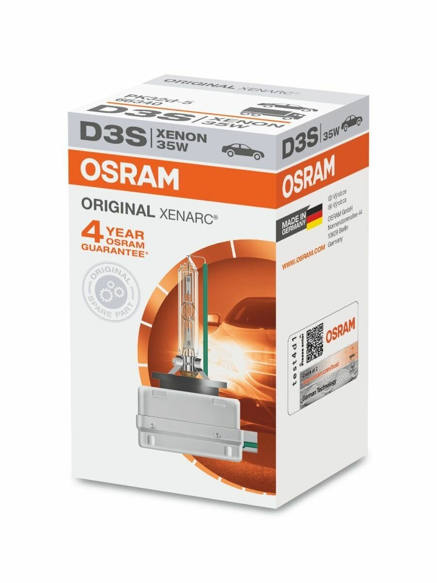 Лампа OSRAM D3S 42V-35W (PK32d-5) Xenarc Original 4150K