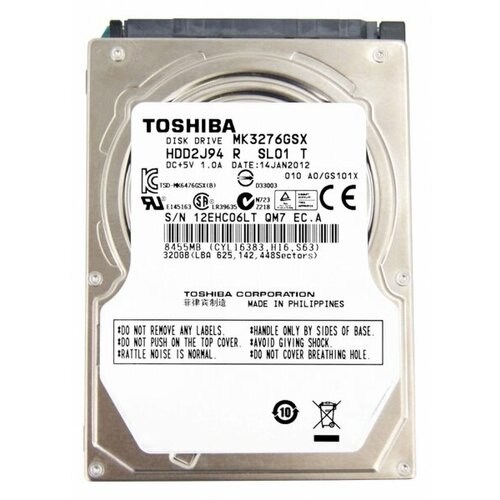 Жесткий диск Toshiba HDD2J94 320Gb 5400 SATAII 2,5 HDD жесткий диск toshiba mk1233gsg 120gb 5400 sataii 1 8 hdd