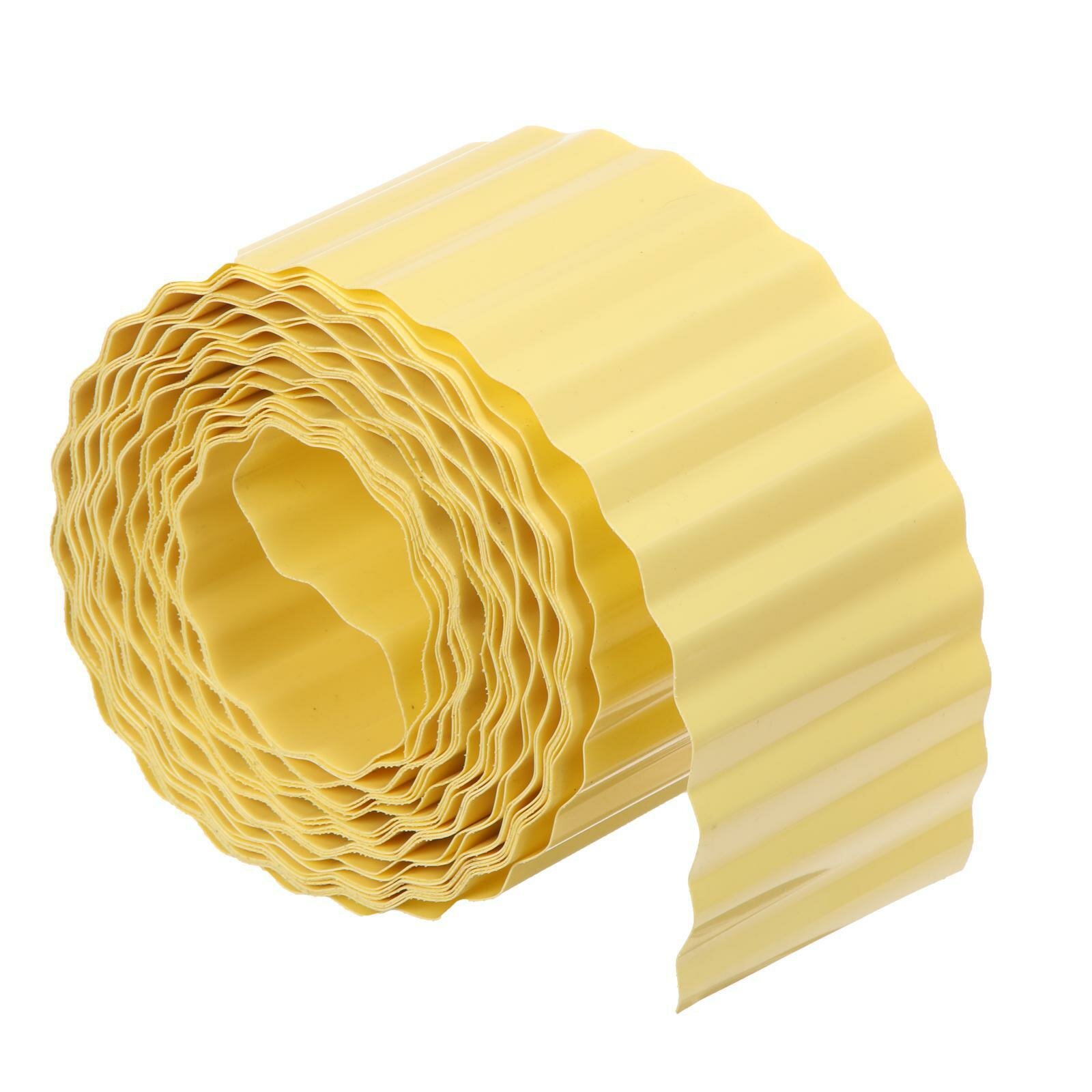 Лента бордюрная 10 см×9 м толщина 0.6 мм пластиковая гофра жёлтая Greengo