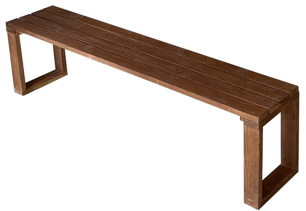 фото DYATEL Скамья садовая с прямоуг. ногами сосна (цвет дуб) G-007-OAK