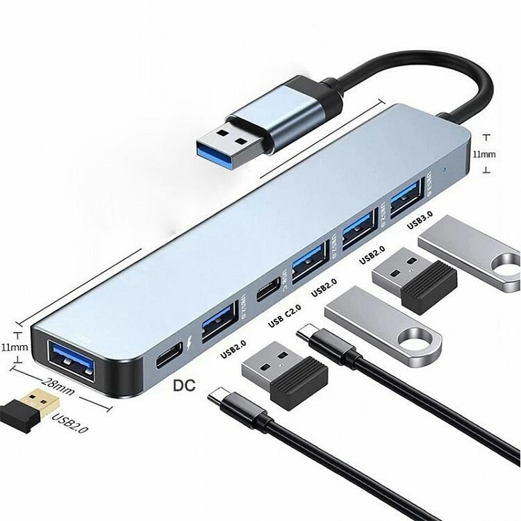 USB разветвитель 7 в 1 USB HUB док станция