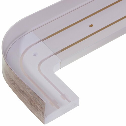 Карниз шинный двухрядный с поворотом в наборе 160 см дуб оксфорд 2523₽