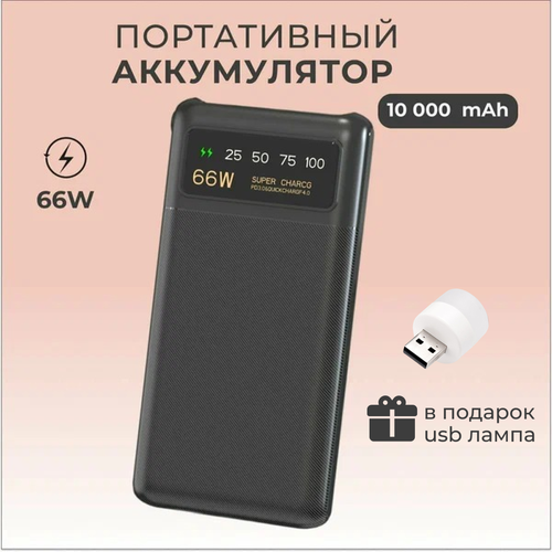 Портативный аккумулятор, повербанк 10 000 mAh, внешний аккумулятор внешний аккумулятор luckroute magsafe 10 000 mah white