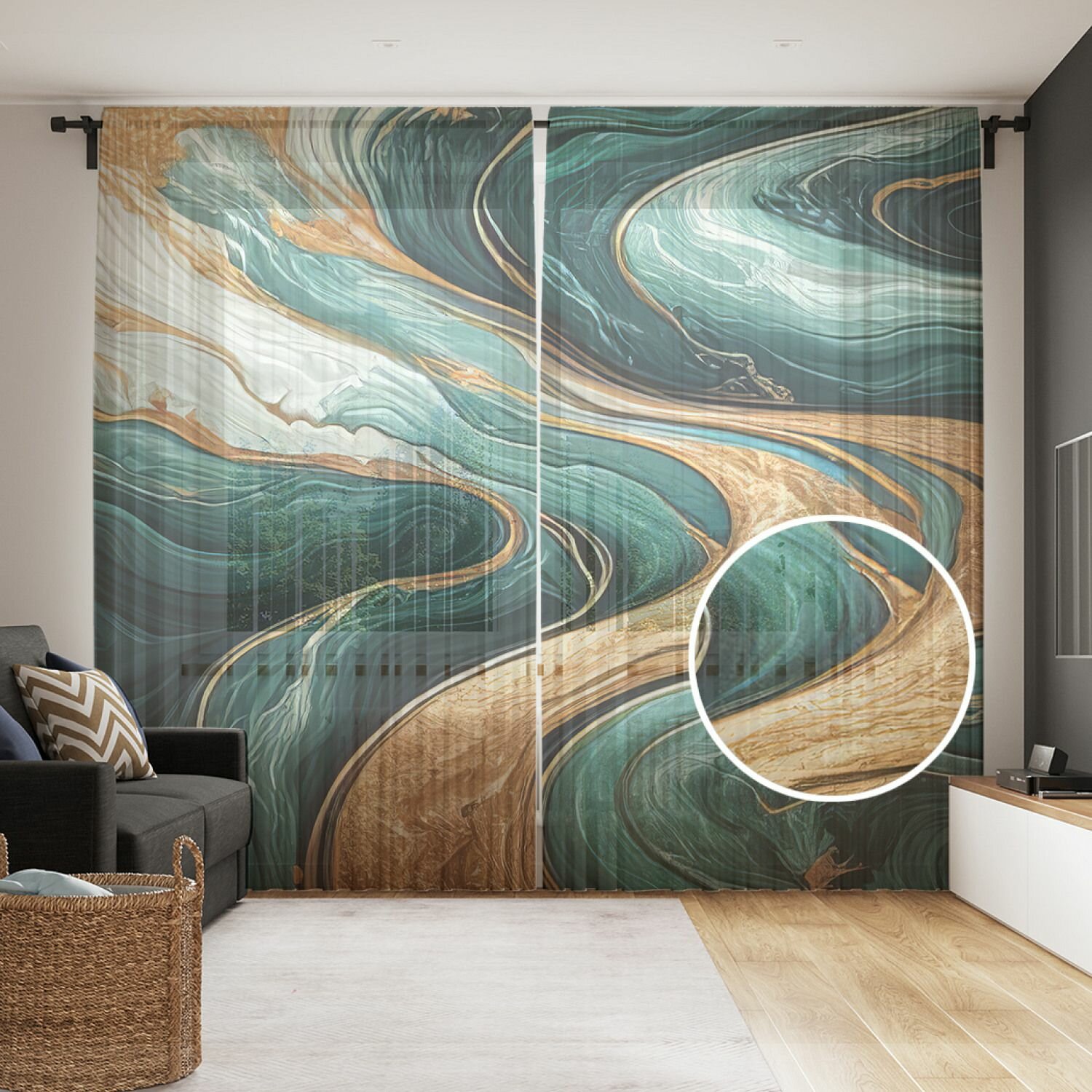 Тюль фототюль длинный JoyArty 