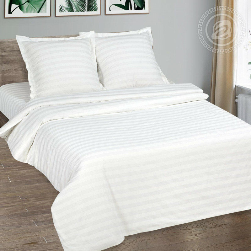 Комплект постельного белья 1.5 сп поплин Белый Арт Дизайн 900/1 отель