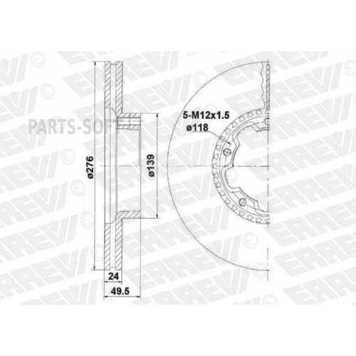 ERREVI 713695 Тормозной диск Nissan CABSTAR 120 4250₽
