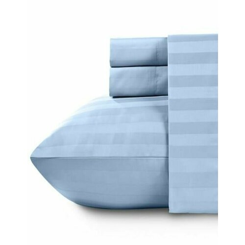 Голубой пододеяльник из страйп-сатина 130гр 220х240