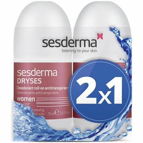 Дезодорант-антиперспирант для женщин Sesderma Dryses, 75 мл*2шт (промо) sesderma dryses body antipersperant solution лосьон антиперспирант 100 мл
