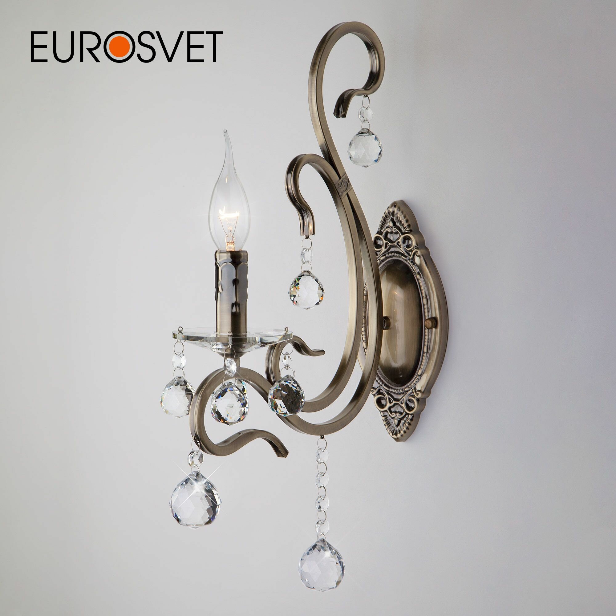 Бра Eurosvet Ernin 12505/1 античная бронза, E14, 40 Вт, кол-во ламп: 1 шт.