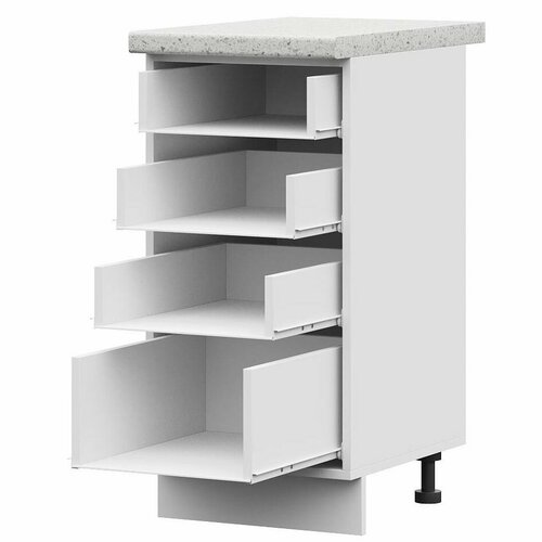 Корпус ШН4Я 400 шкаф нижн с 4 ящ - Белый, Без столешницы