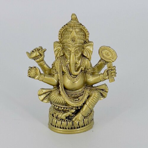 Статуэтка Ганеша на лотосе с зеркалом