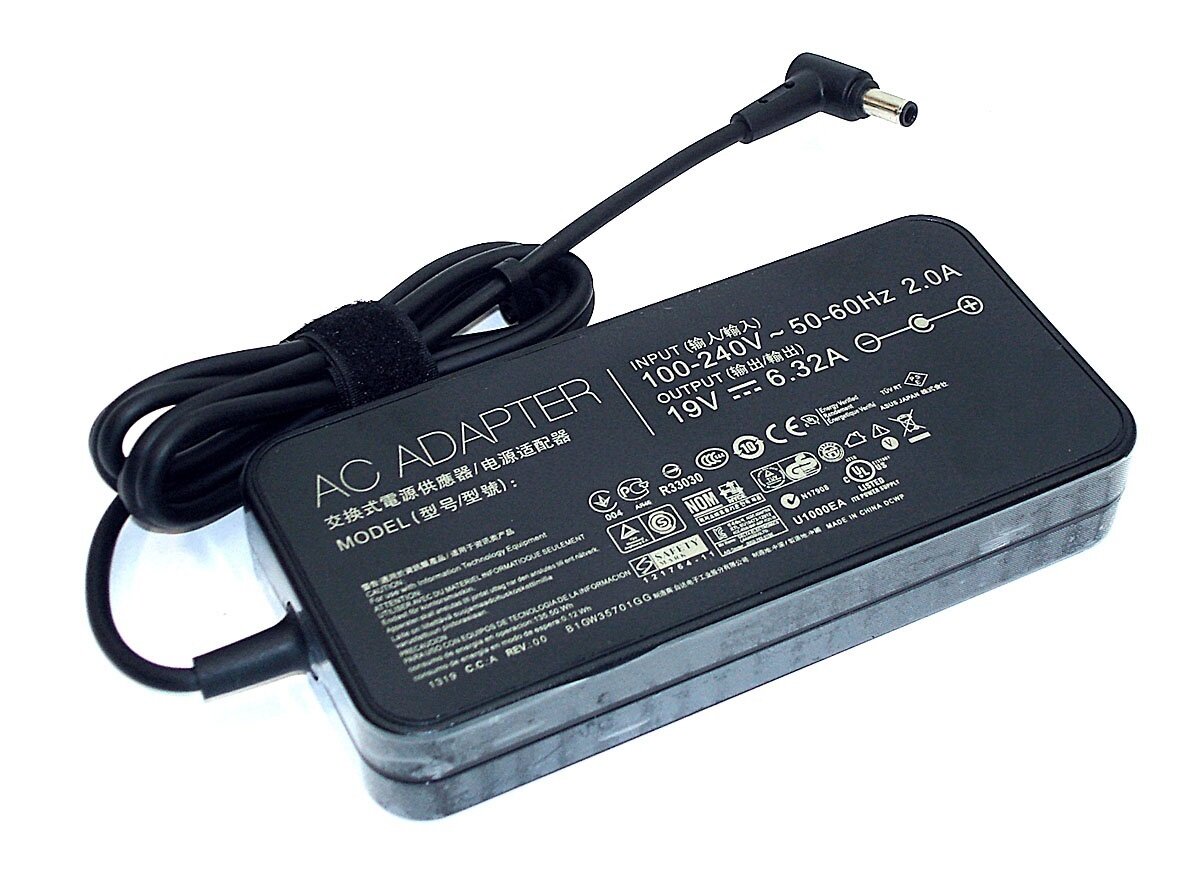 Блок питания для ноутбука Asus A15-120P1A, ADP-120RH B, PA-1121-28, 19V, 6.32A, 120W, ***разъем 6.0 x 3.7 мм с ножкой в центре !***, код mb074432