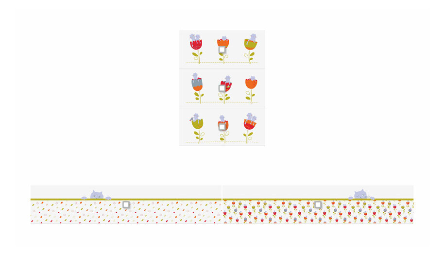 фото Фасад к кроватке детской Polini kids Simple 1100 Сонные котята