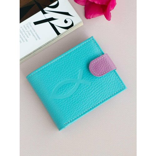 Кошелек HellenBerg, фактура зернистая, фиолетовый, мультиколор, бирюзовый