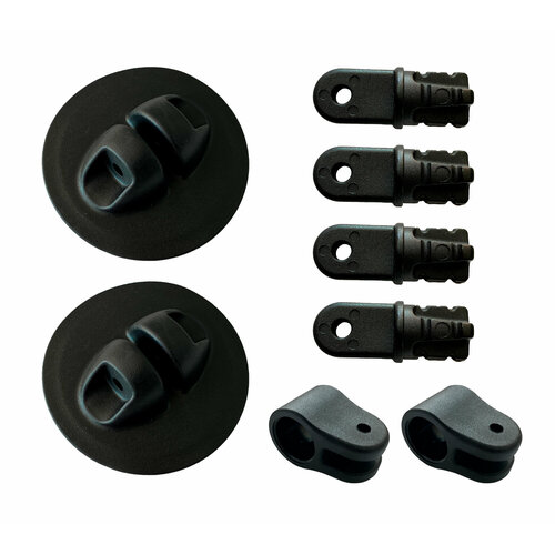 Набор для установки тента надувной лодки пвх (Комплект опора 2 шт, наконечники 4 шт, хомуты 2 шт)