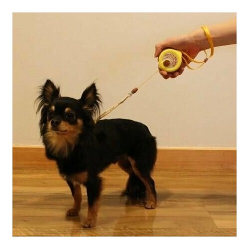 Карманный поводок-рулетка Japan Premium Pet . 3 м. Лимонный (для собак до 5 кг)