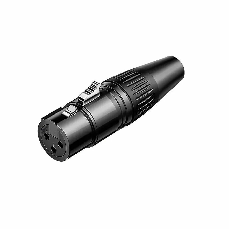 Разъем UGREEN AV162 (80440) Cannon XLR Three Core Audio Connector Female (гнездо). Цвет: черный