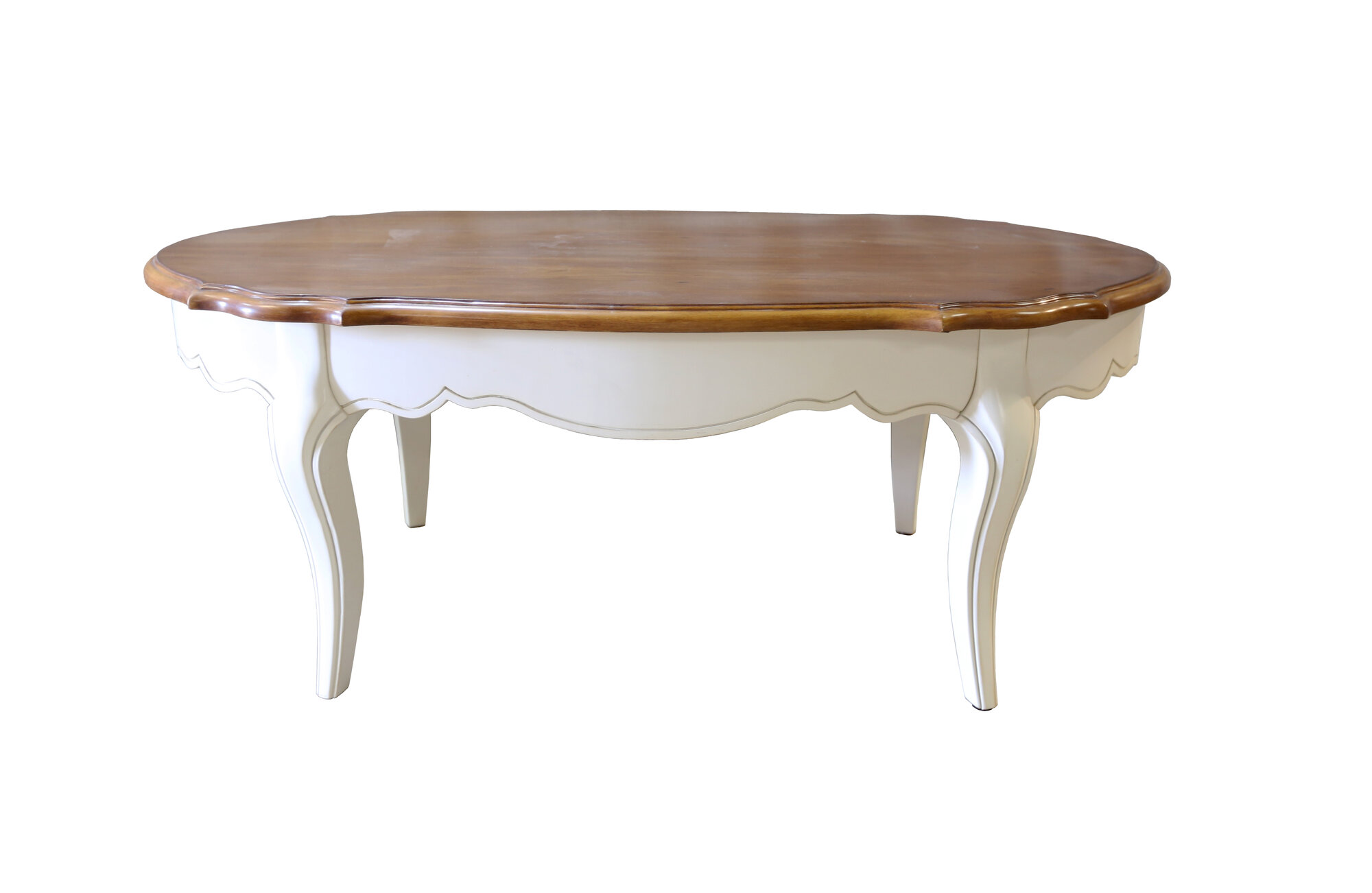 Овальный журнальный стол неоклассика из дерева