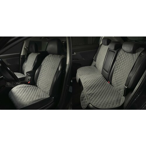 Накидки для Чанган Ламоре (2023-2024) седан / Changan Lamore на весь салон RS, Алькантара, Черный с красной строчкой