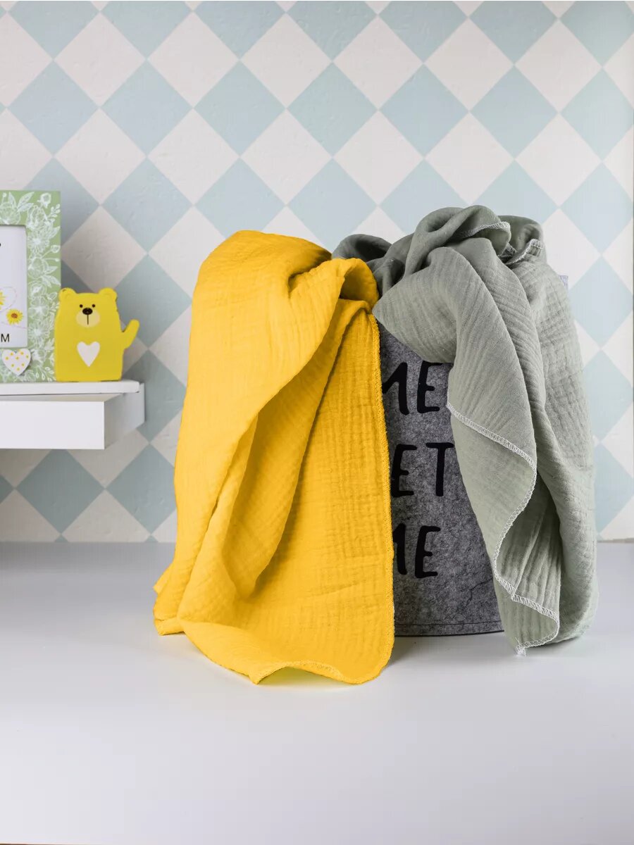 Муслиновые детские пеленки для новорожденных Muslin Diapers 70x90 см, 2 штуки в упаковке