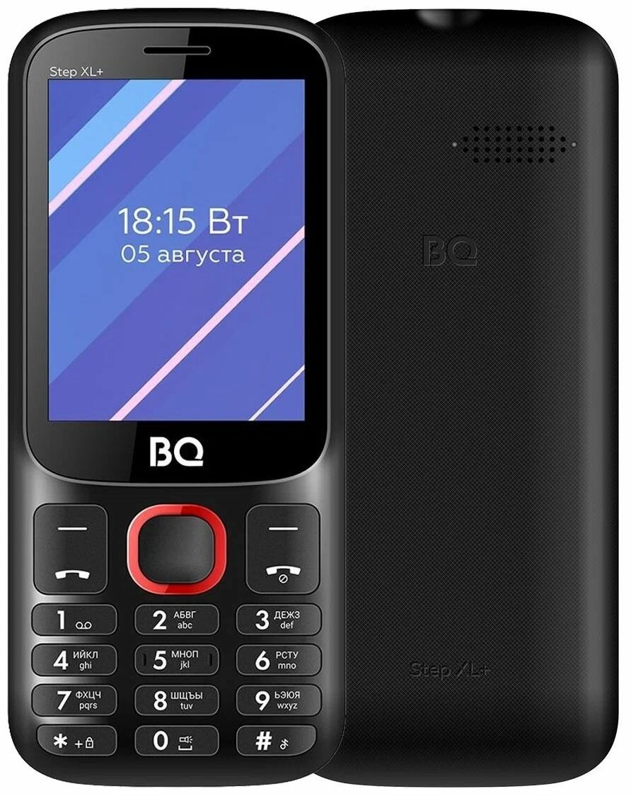 Мобильный телефон стандарт GSM BQ 2820 STEP XL+, черный/красный