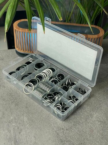 Изображение товара Набор прорезиненных шайб 165 предметов универсальные