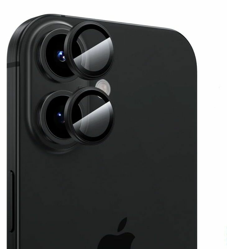 Защитное стекло Remax GL-27 Medicine, на камеру, для iPhone 16, 16 Plus, черное, 3D