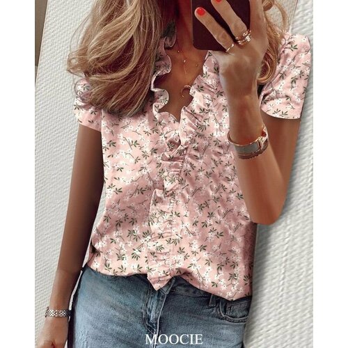фото Рубашка moocie базовая коллекция, размер 4xl, розовый