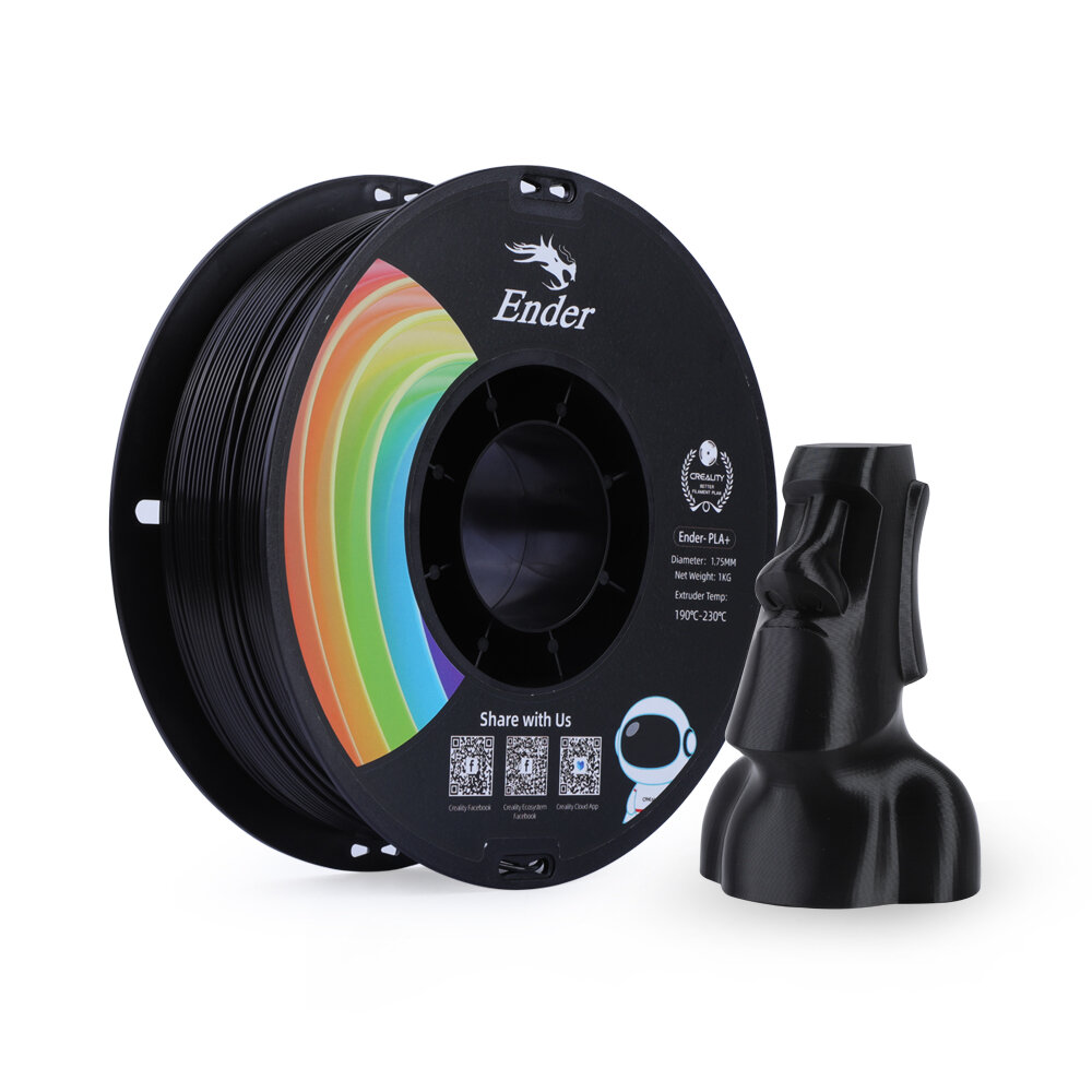 Филамент Creality Ender PLA+ пластик 3D 1 кг. черный