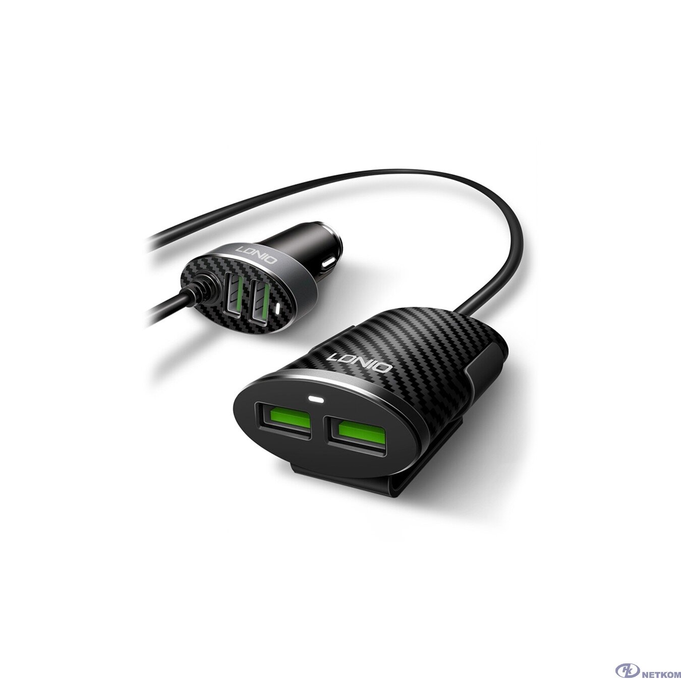 Автомобильное зарядное устройство LDNIO LD_B4421 C502 2+2 USB Black - фото №1