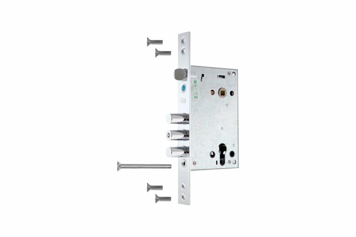 Замок врезной CRIT ЗВ-А8-Хп закрывается поднятием ручки вверх 03105