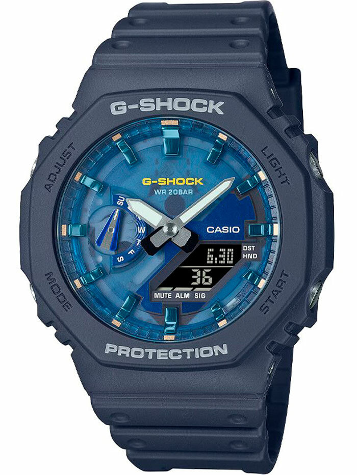 Наручные часы CASIO G-Shock, бесцветный, синий — фото 1