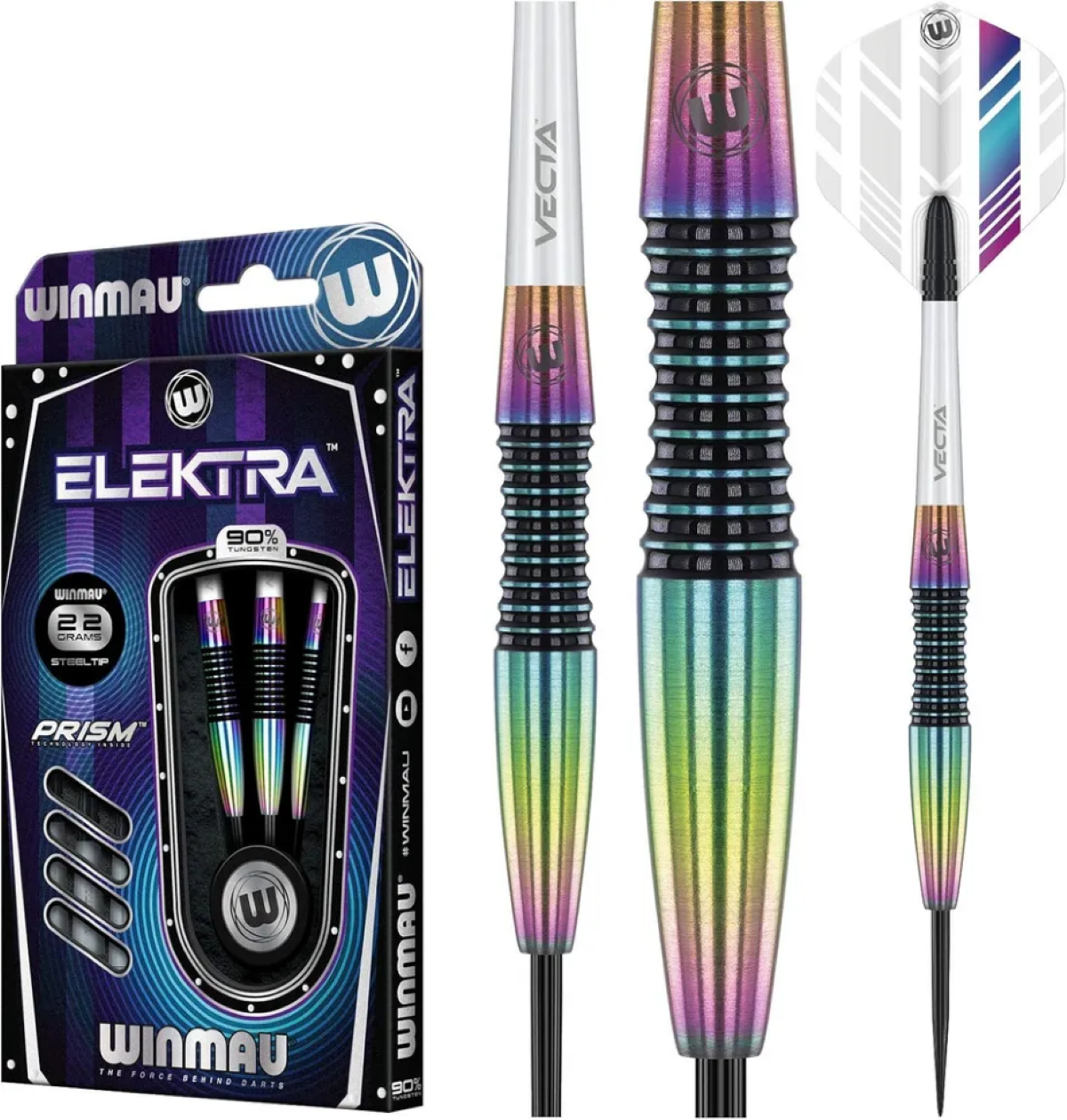 Дротики для дартс профессиональные Winmau Elektra 22 г, вольфрам (2195) — фото 1