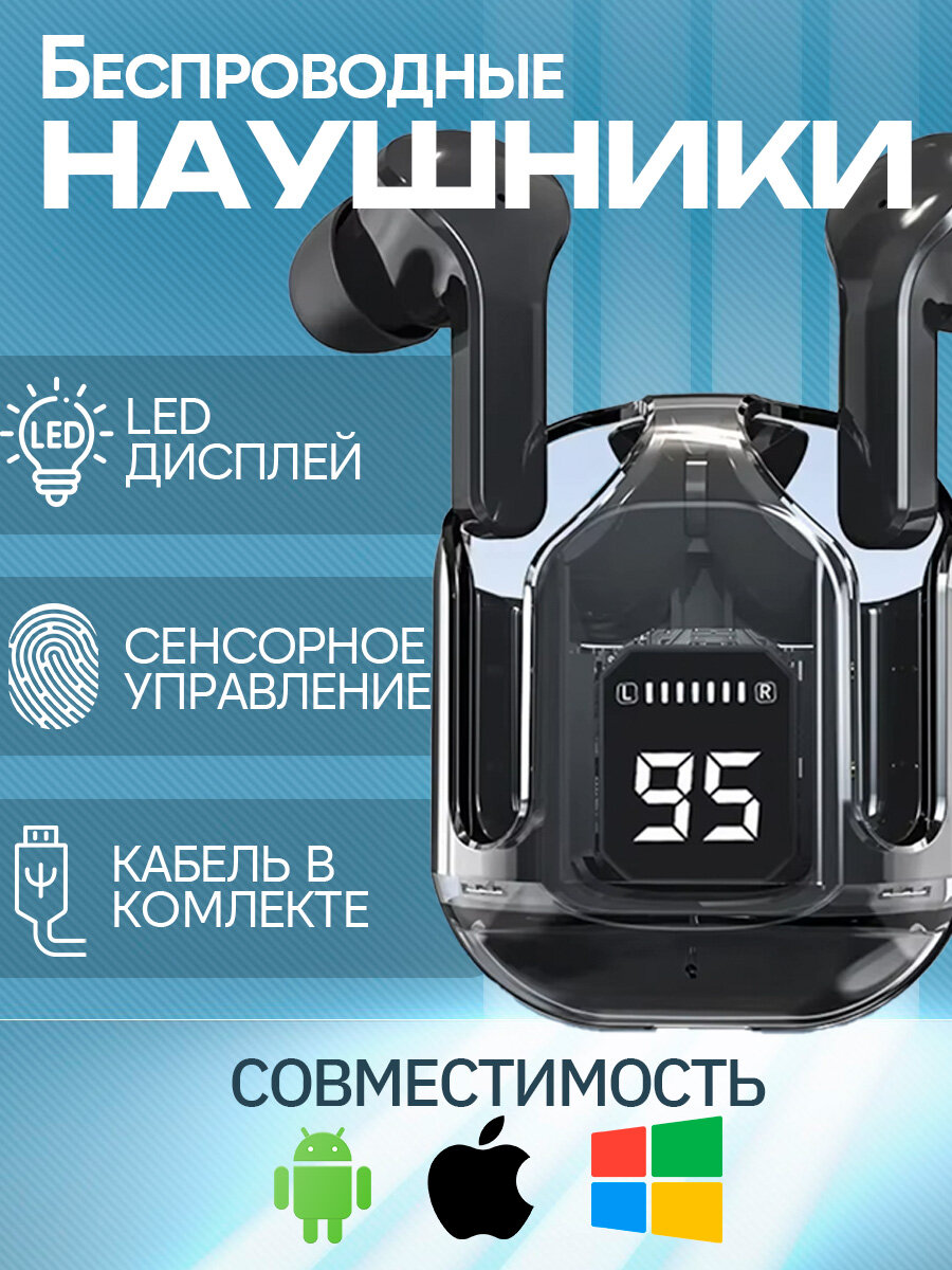 Наушники беспроводные, черные