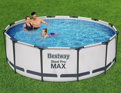 Изображение товара Бассейн каркасный Бествей Стил Про (Bestway Steel Pro) Мах, 366 х 100 см + фильтр-насос + лестница, 56418