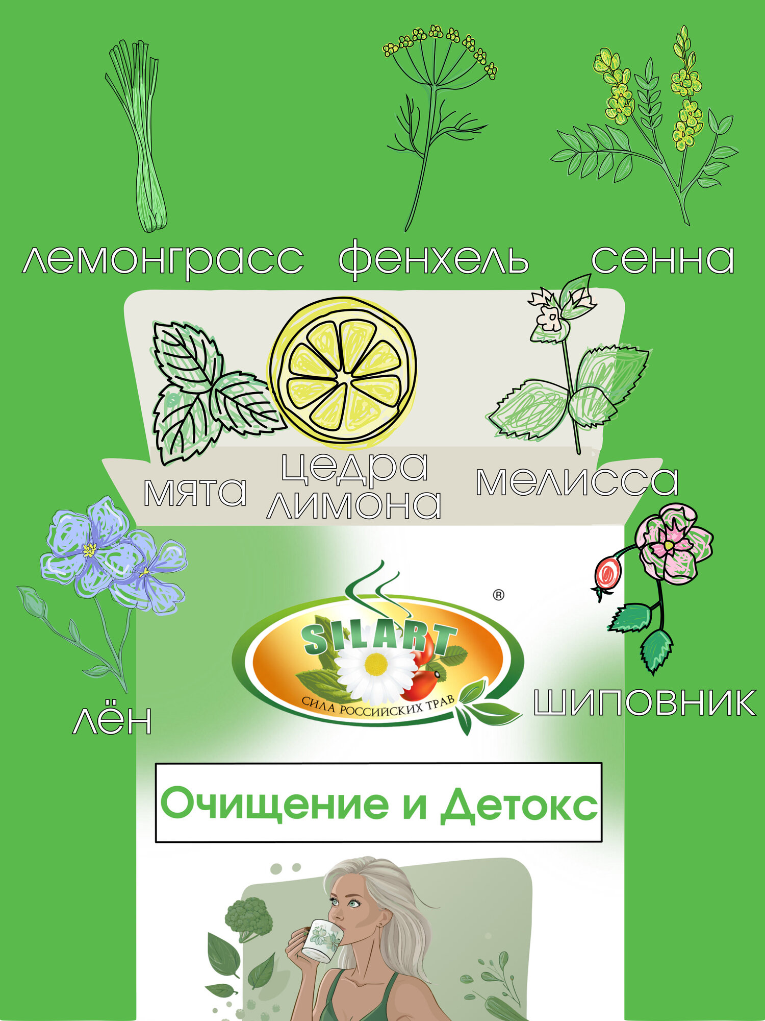 Бад Фиточай Чай в пакетиках, чай для похудения, Очищение и детокс. 20 фильтр-пакетов, травяной чай