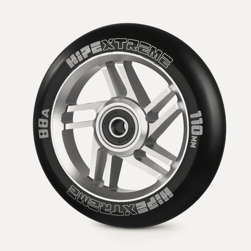 Изображение товара Колесо HIPExtreme 110*24 мм, для трюкового самоката, 110x24 мм, полиуретан, алюминий, серебристое, черное