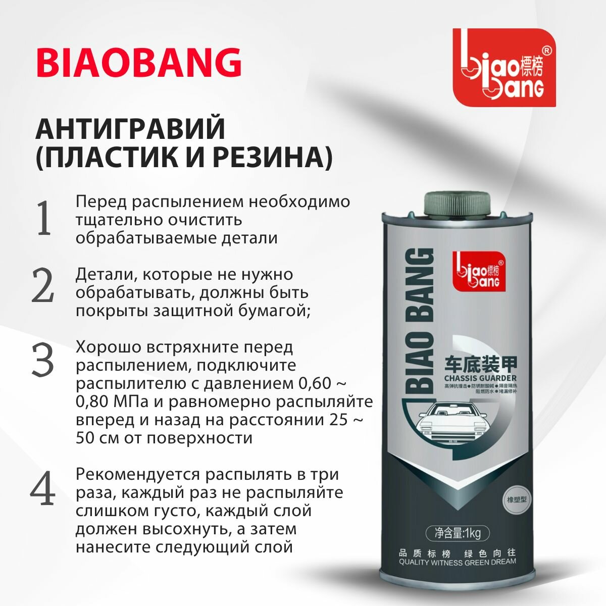 Антигравий профессиональный (Underpan guarderresin type) BIAOBANG