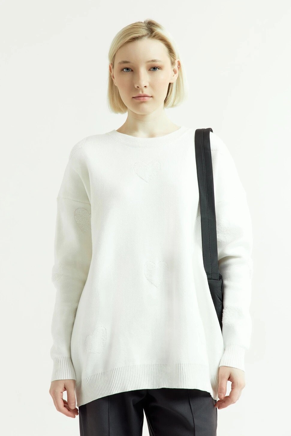 Свитер Selfie, размер S, , белый — фото 1