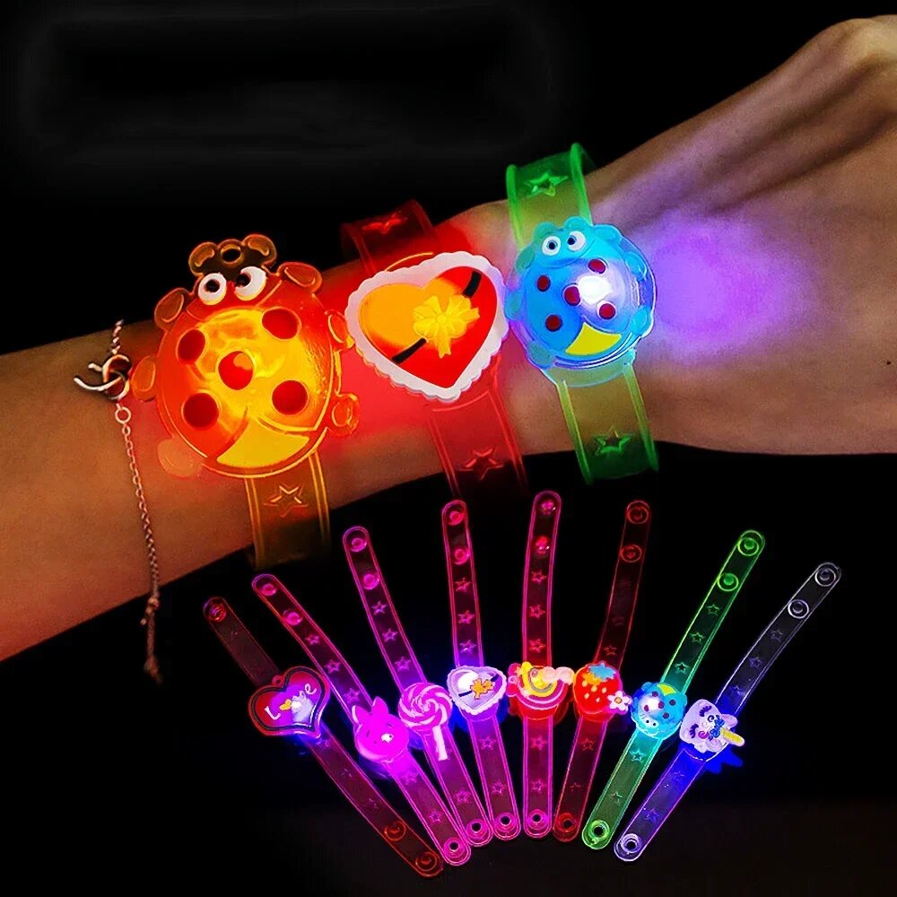 MOONBIFFY Светящиеся браслеты для детей 5 шт, Random, 5PCS