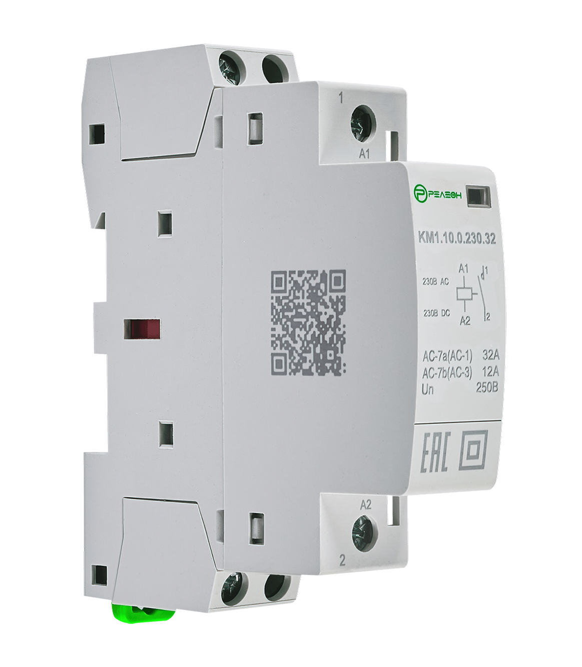 Модульный контактор 1НО контакт 32А; 230В AC/DC РЕЛЕОН KM1.10.0.230.32